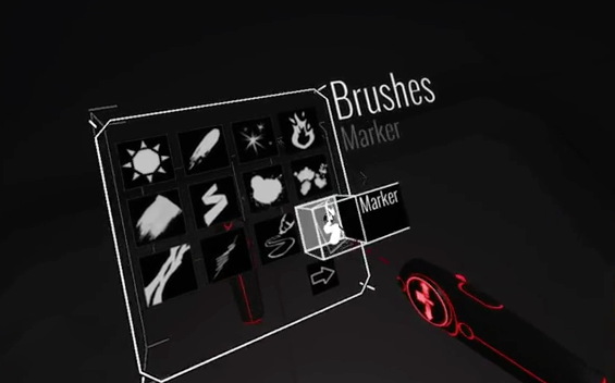 tiltbrush menu